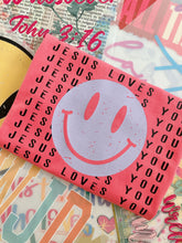 Load image into Gallery viewer, JESUS LOVES YOU SMILE TEE
