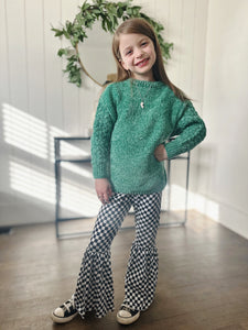 GIRLS CHECKERBOARD FLARE PANTS (CLEARANCE)