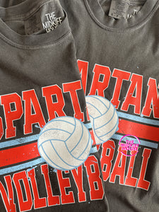 SPARTAN VOLLEYBALL LINES INKED TEE