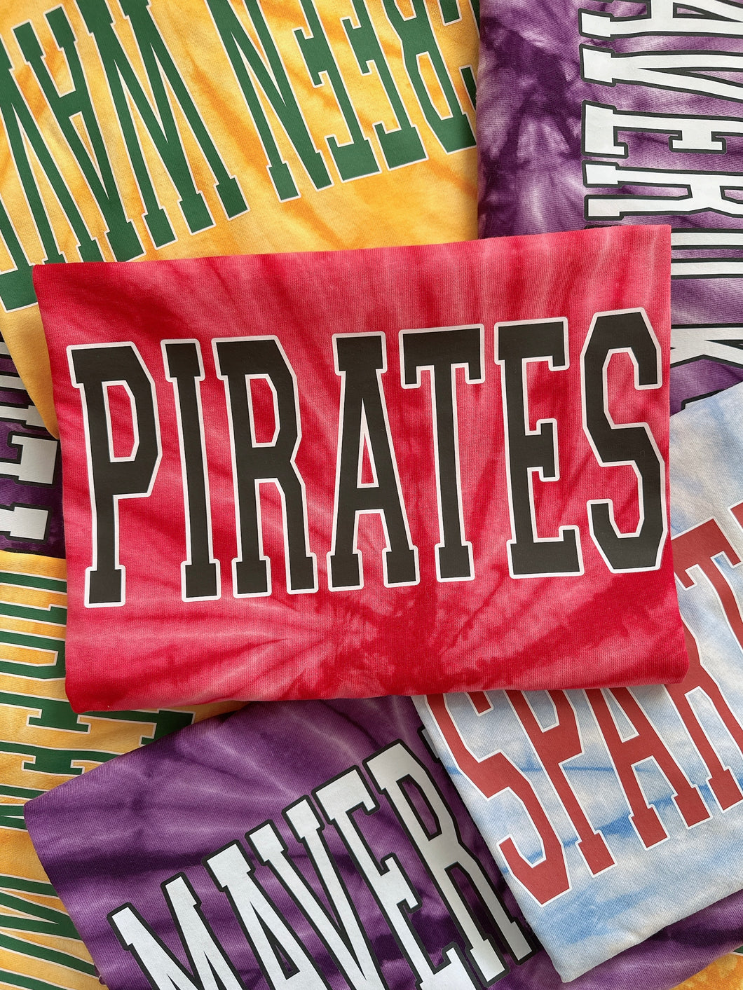 PIRATES VARSITY TIE-DYE TEE