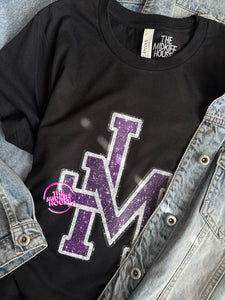 FAUX SPARKLE LOGO TEE