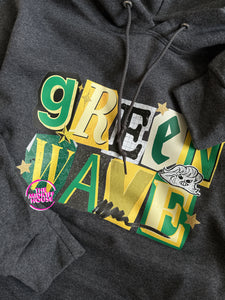 GREEN WAVE SCRAPBOOK HOODIE