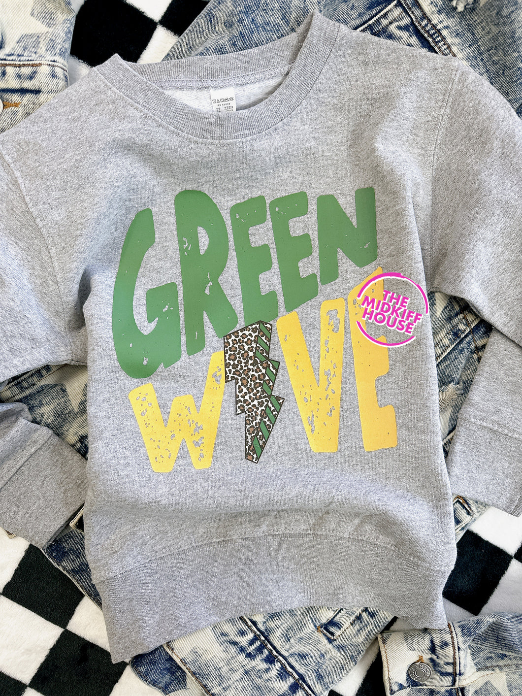 SALE! GREEN WAVE LIGHTNING CREWNECK