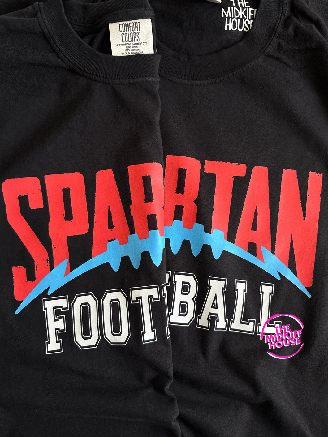SPARTAN FOOTBALL ARCHED TEE