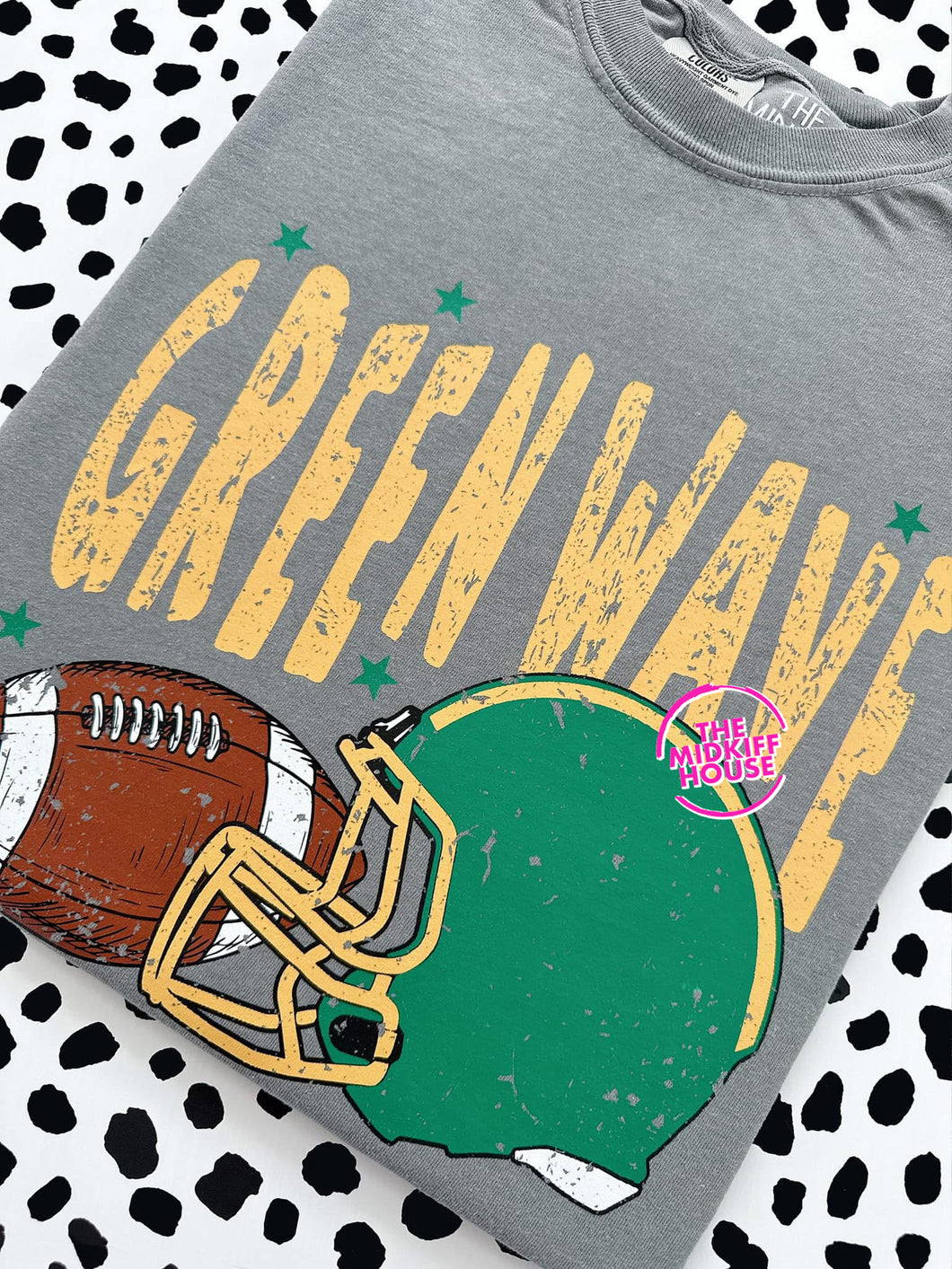 GREEN WAVE GRUNGE HELMET TEE