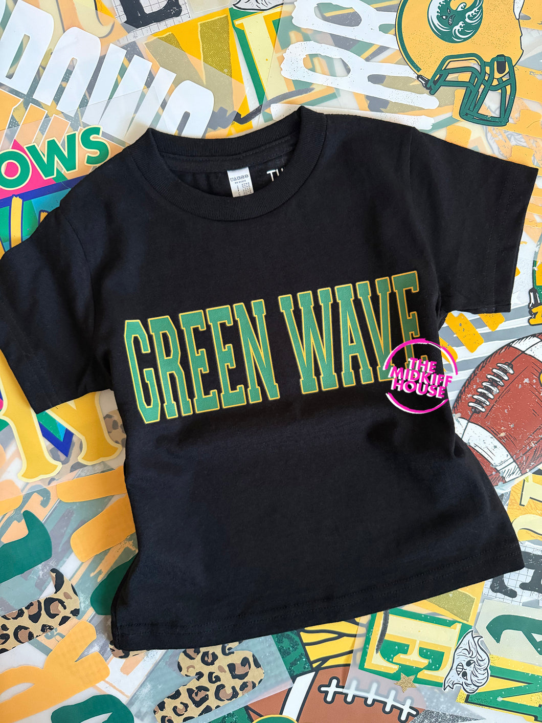 SALE! GREEN WAVE VARSITY TODDLER TEE