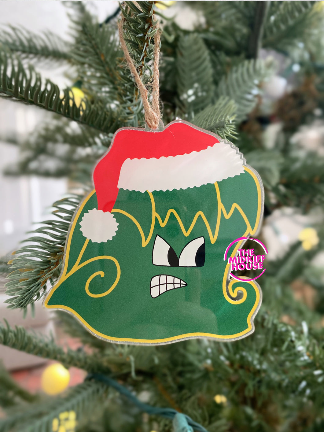 SALE! SANTA GREEN WAVE ORNAMENT