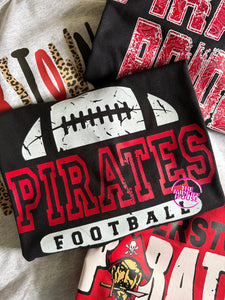 PIRATES FOOTBALL DISTRESSED TEE
