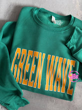 Load image into Gallery viewer, GREEN WAVE VARSITY CREWNECK

