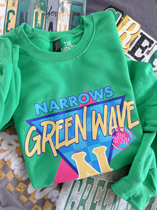 RETRO FUN GREEN WAVE CREWNECK