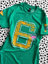 Load image into Gallery viewer, GREEN WAVE JERSEY NUMBER TEE
