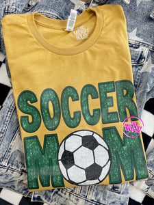 SOCCER MOM FAUX SPARKLE TEE