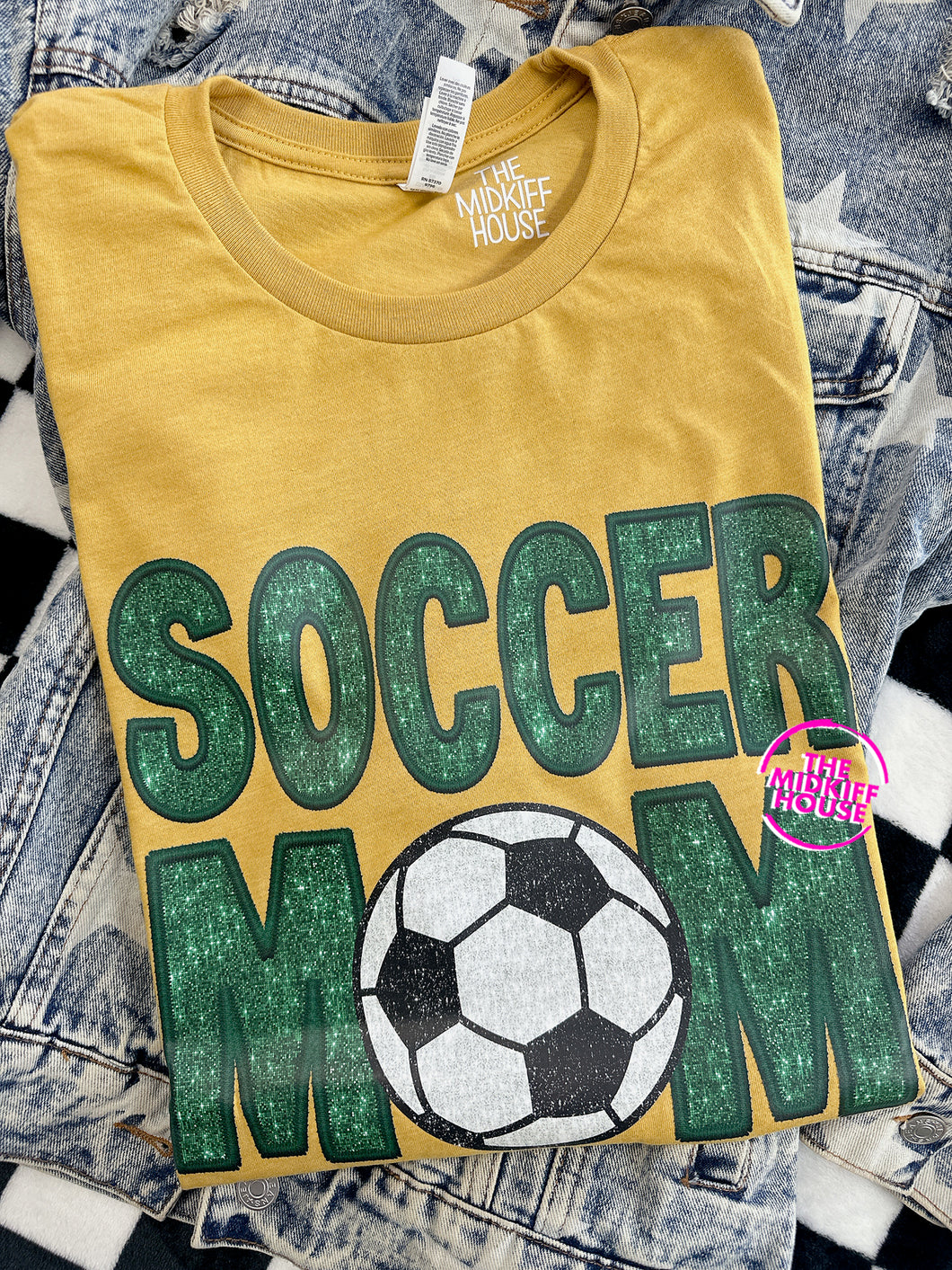 SOCCER MOM FAUX SPARKLE TEE