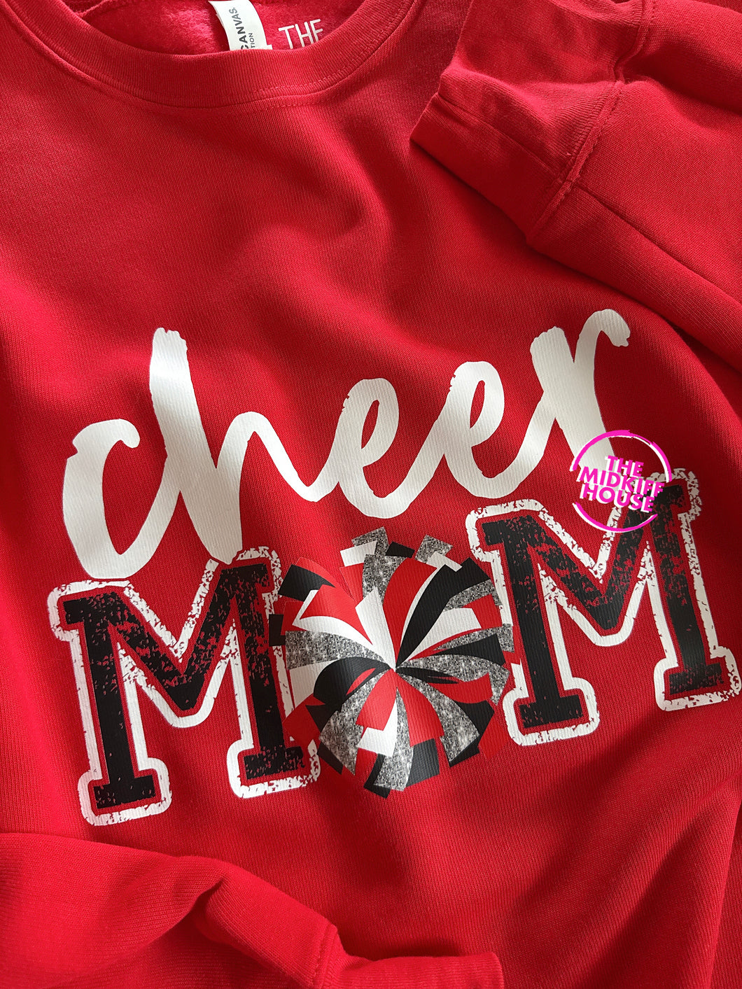 CHEER MOM CREWNECK RED
