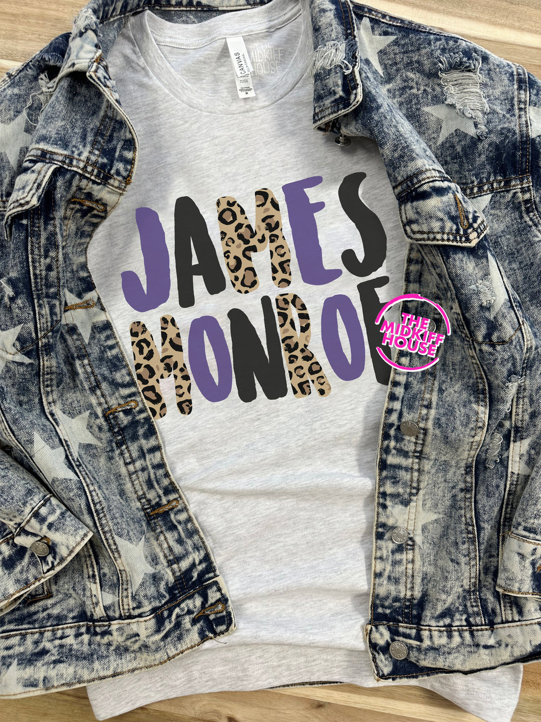 JAMES MONROE LEOPARD STAMP TEE