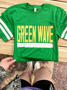 GREEN WAVE JERSEY TEE