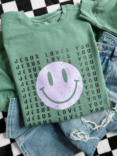 Load image into Gallery viewer, JESUS LOVES YOU SMILE TEE
