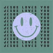 Load image into Gallery viewer, JESUS LOVES YOU SMILE TEE
