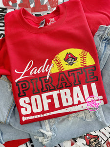 PIRATE SOFTBALL GRUNGE CREWNECK