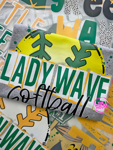 LADY WAVE SOFTBALL SKETCH TEE