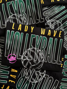 LADY WAVE VINTAGE FADE VOLLEYBALL TEE