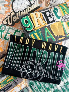 LADY WAVE VINTAGE FADE VOLLEYBALL TEE