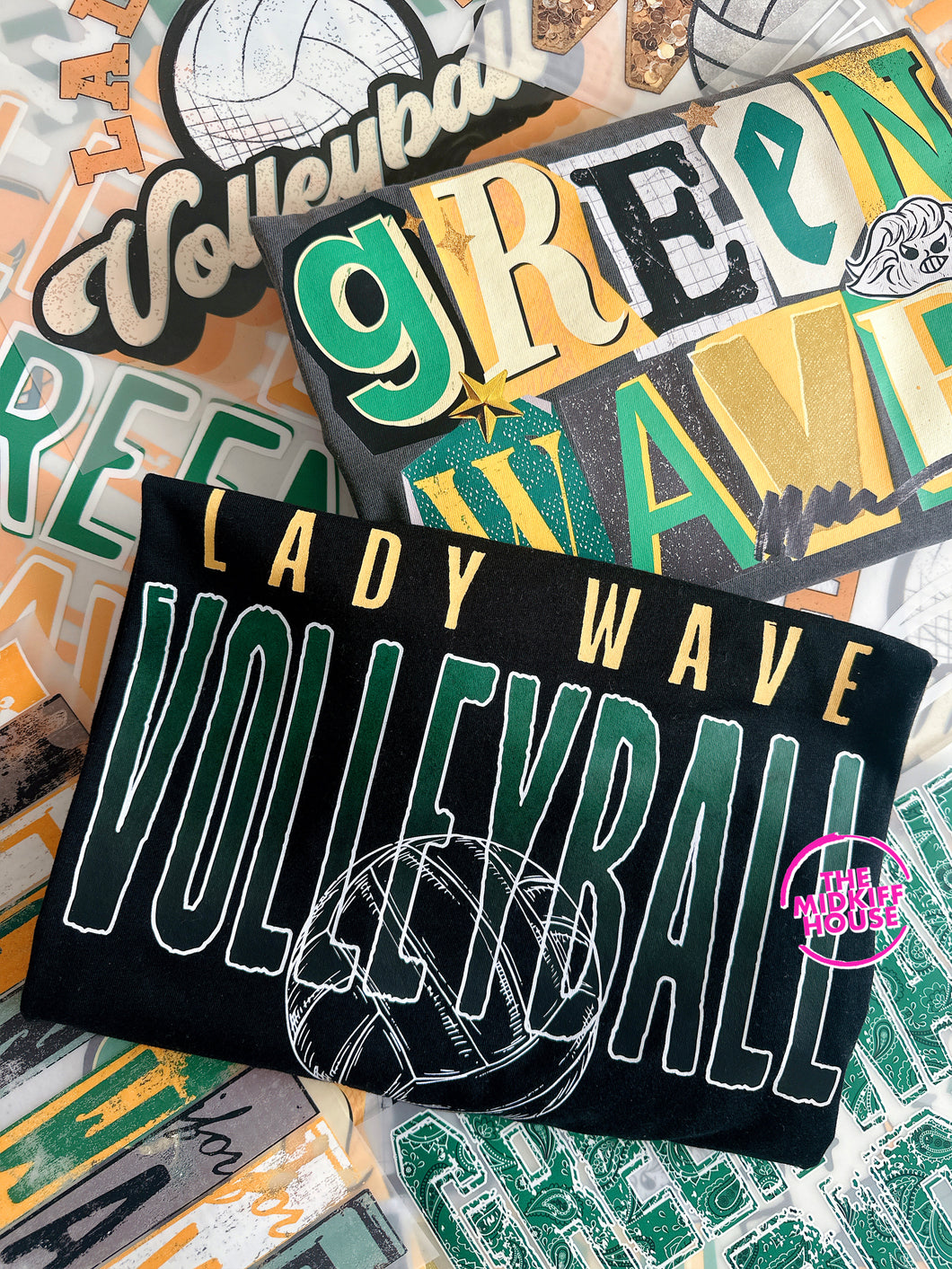 LADY WAVE VINTAGE FADE VOLLEYBALL TEE