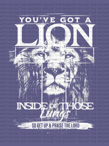 LION INSIDE GRAY