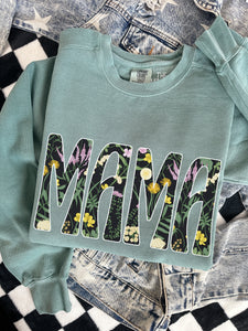 MAMA RETRO BOTANICAL CREWNECK