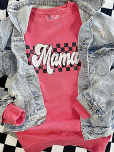 MAMA CHECKERBOARD CREWNECK