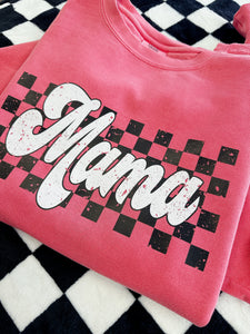 MAMA CHECKERBOARD CREWNECK