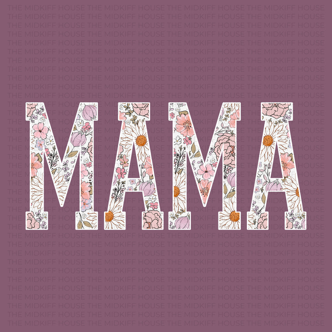 MAMA VARSITY FLORAL TEE