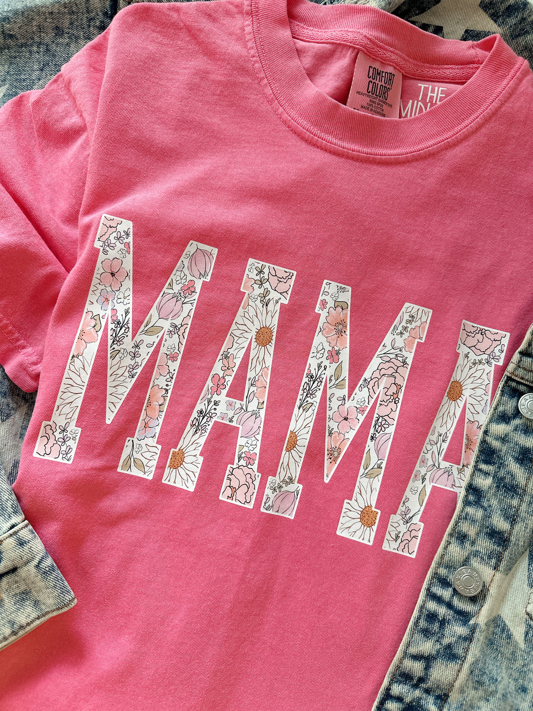 MAMA VARSITY FLORAL CRUNCHBERRY