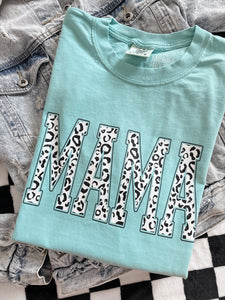 MAMA VARSITY LEOPARD TEE