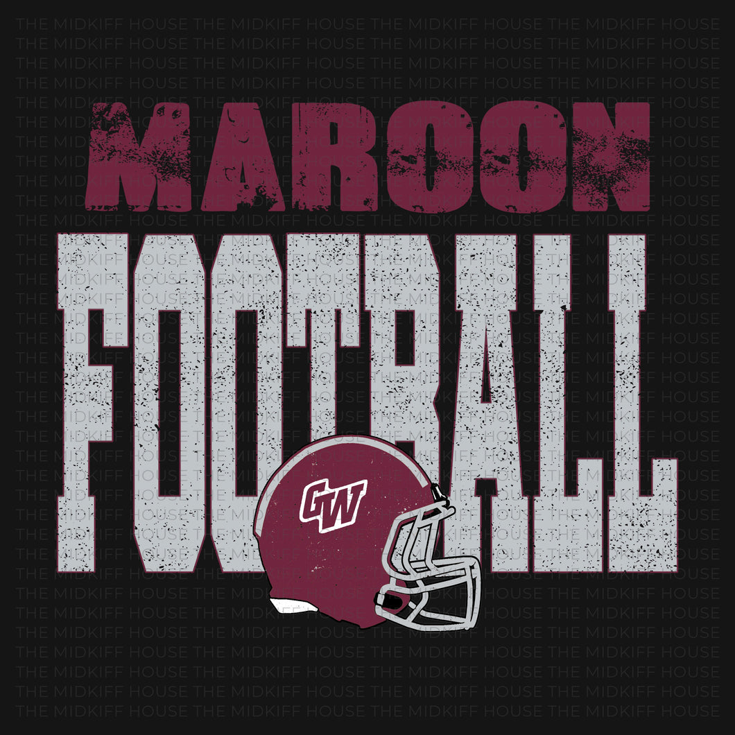 MAROON FOOTBALL BOLD HOODIE