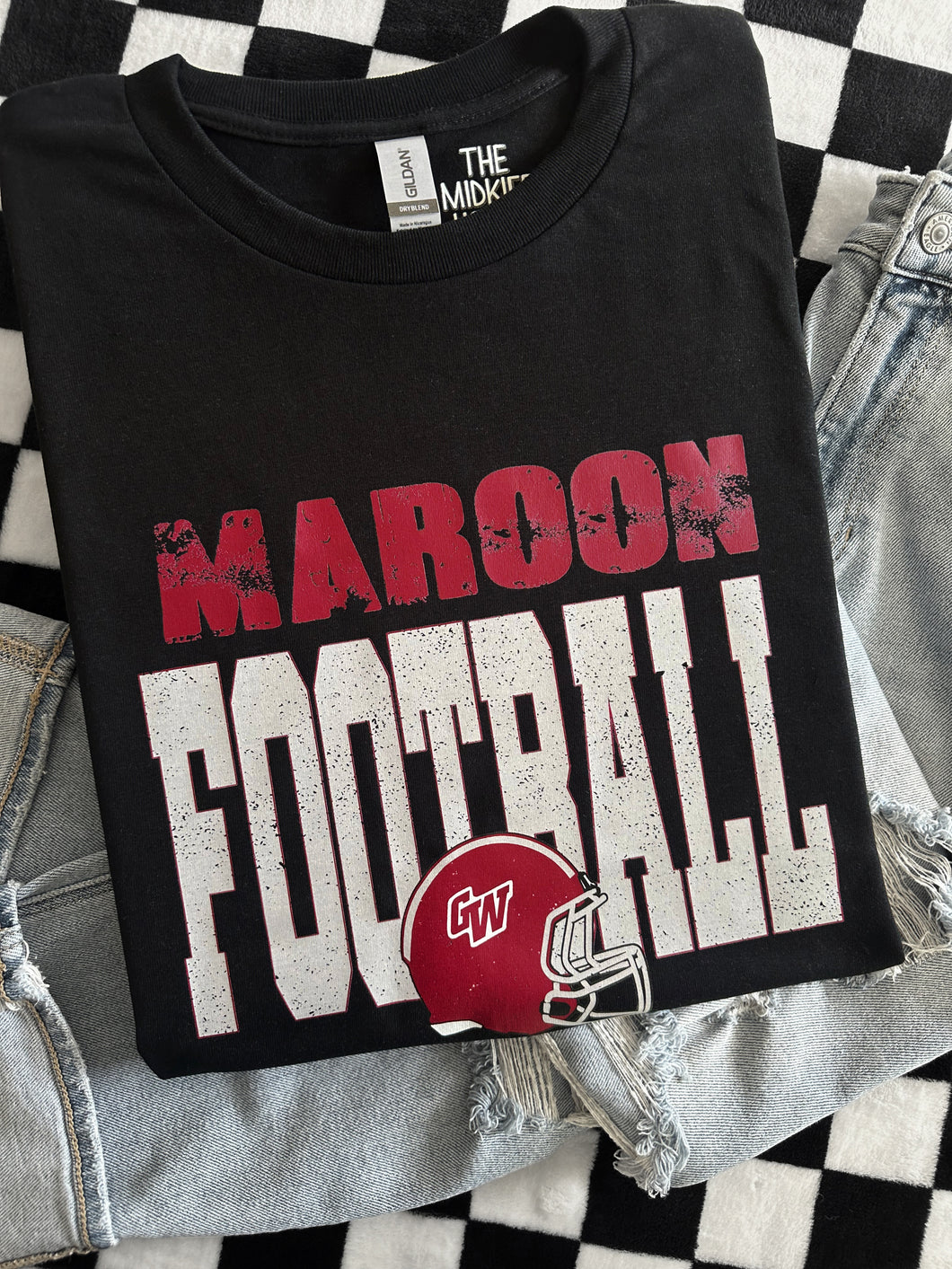 MAROON FOOTBALL BOLD TEE