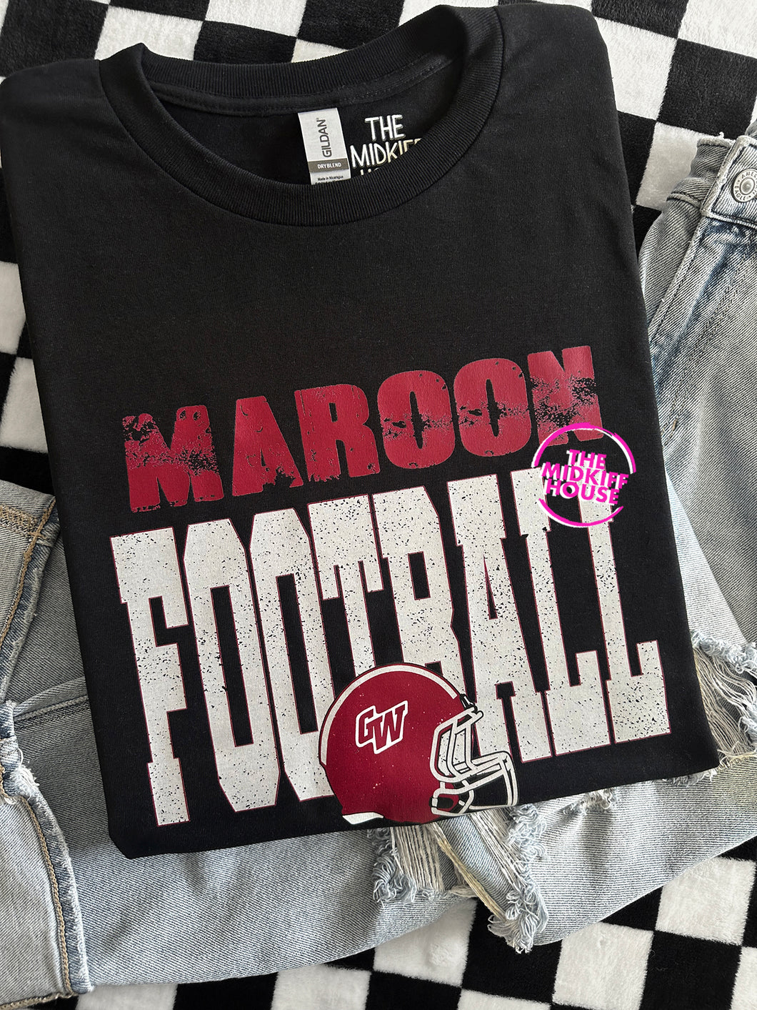 MAROON FOOTBALL BOLD TEE