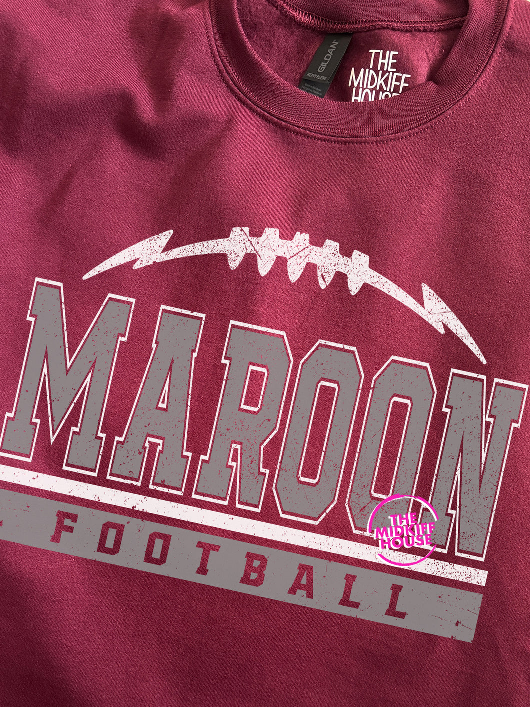 MAROON FOOTBALL LACES TEE