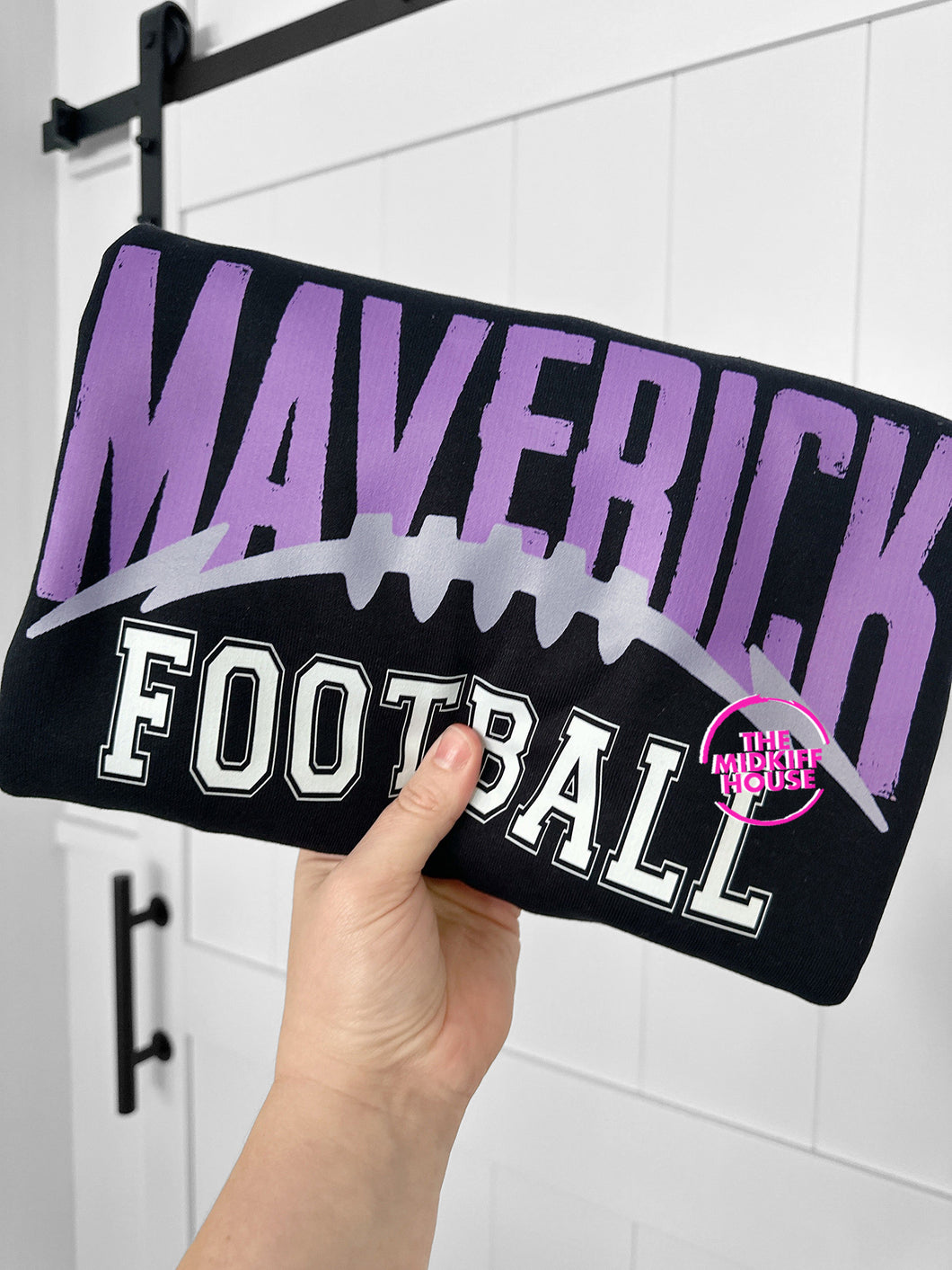 MAVERICK FOOTBALL ARCHED CREWNECK