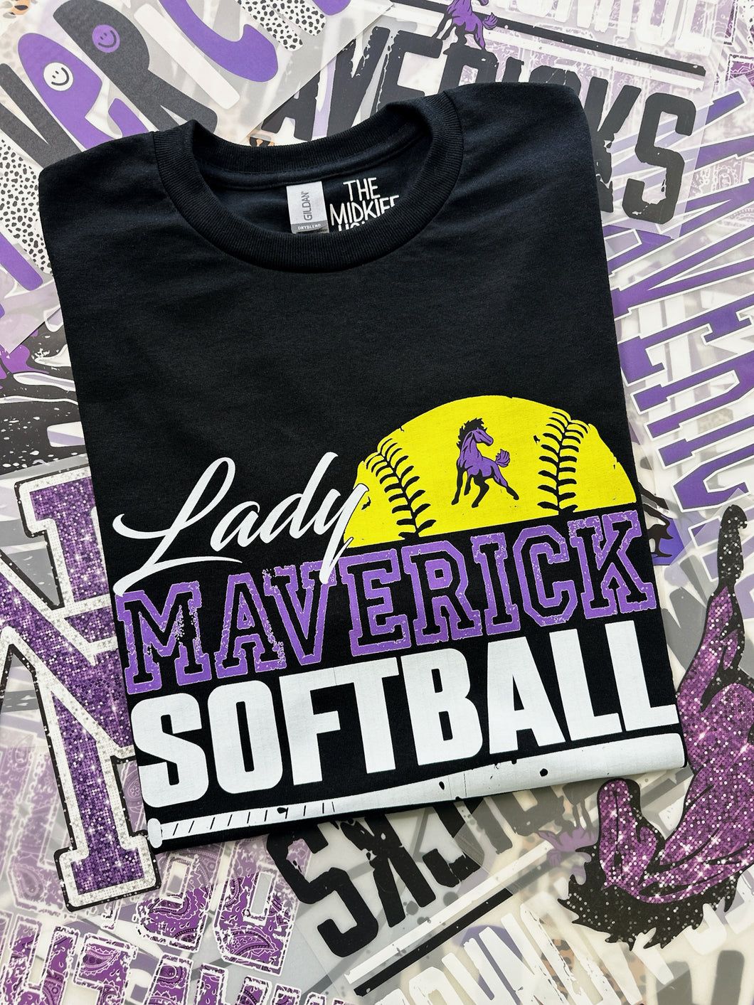 MAVERICK SOFTBALL GRUNGE TEE