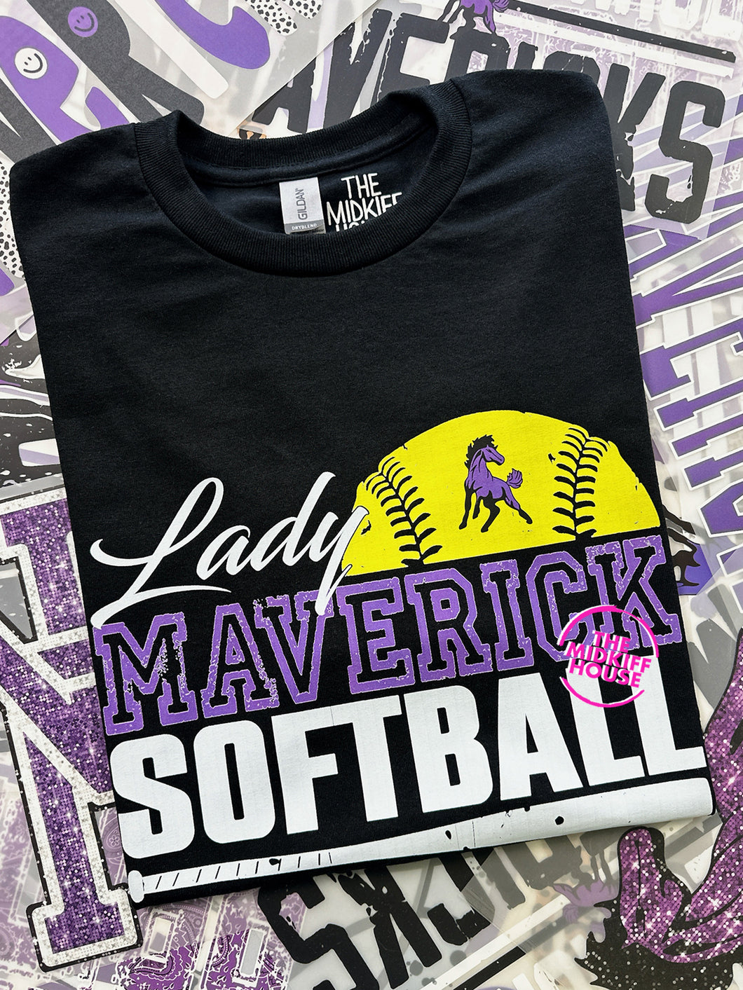 MAVERICK SOFTBALL GRUNGE TEE
