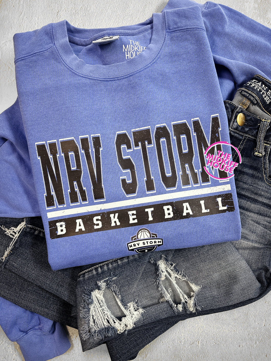 NRV STORM BOLD BLUE CREWNECK