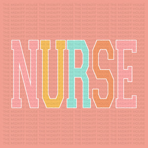 NURSE RAINBOW VARSITY TEE