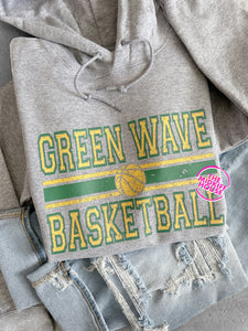 GREEN WAVE BASKETBALL ON THE LINE HOODIE