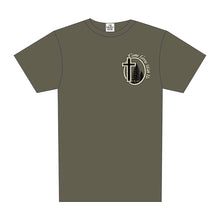 Load image into Gallery viewer, FUNDRAISER: PINE GROVE BAPTIST TEE OLIVE (EXP IN-STOCK 11/20/26-11/27/26)
