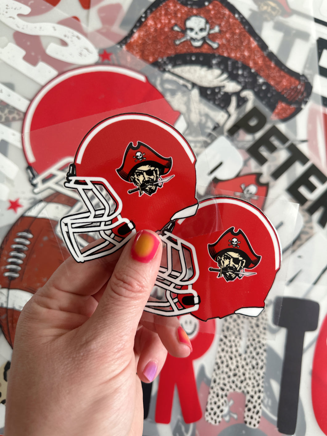 PIRATES FOOTBALL HELMET TRANSFER DECAL