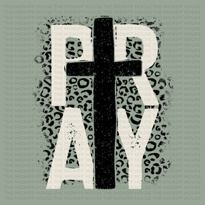 PRAY LEOPARD CROSS TEE