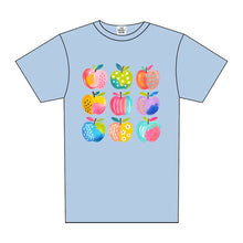 Load image into Gallery viewer, PREPPY WATERCOLOR APPLES TEE
