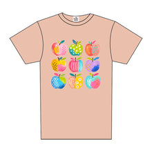 Load image into Gallery viewer, PREPPY WATERCOLOR APPLES TEE
