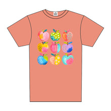 Load image into Gallery viewer, PREPPY WATERCOLOR APPLES TEE
